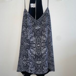 REVERSIBLE Black Paisley Halter Tank